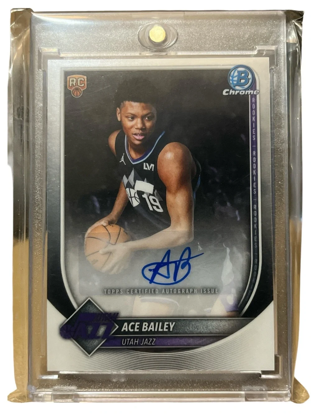Ace Bailey Auto Topps Chrome Silver Utah Jazz Rookie Card